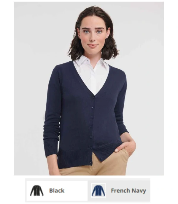 Russell Collection 715F Ladies V neck Cardigan